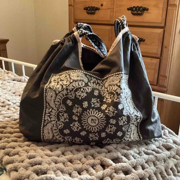 Boho Abstract Print Large Tote shoulder Bag - Picture 13 of 13